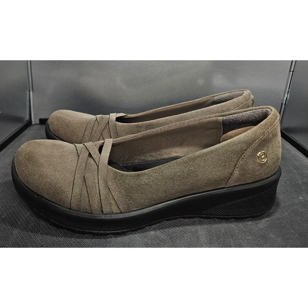 Bezees‎ Brown Suede Ballet  Sz 6.5M Cushioned Boho Comfort Shoes #323